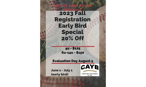 Fall 2023 EARLY BIRD Registration!